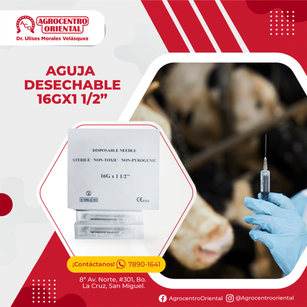 Aguja desechable 16GX 1 1/2"