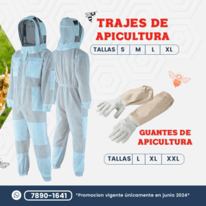 TRAJE Y GUANTES PARA APICULTURA TALLLAS S,M,L,XL