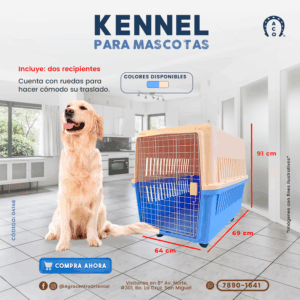 kennel con puerta anclada