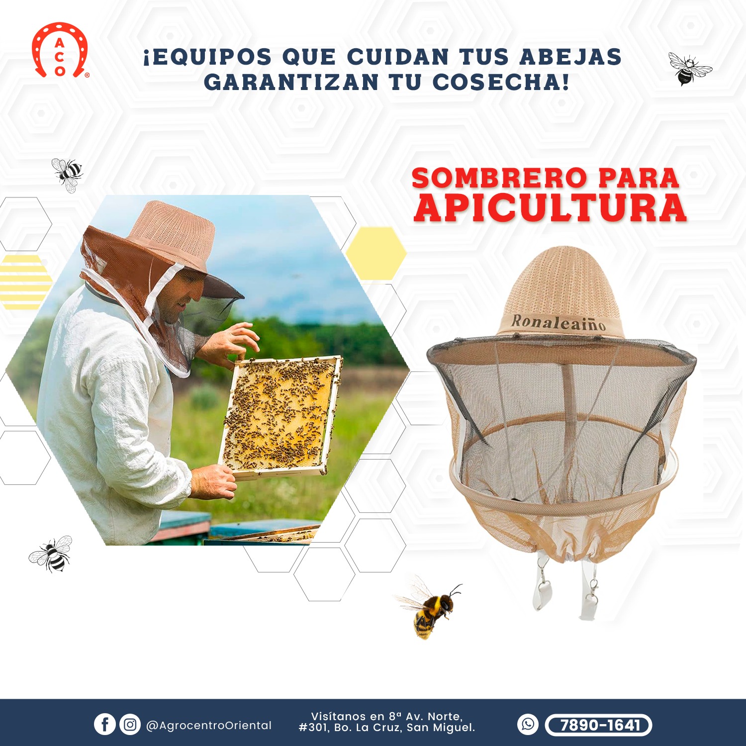 SOMBRERO CON VELO PARA APICULTURA